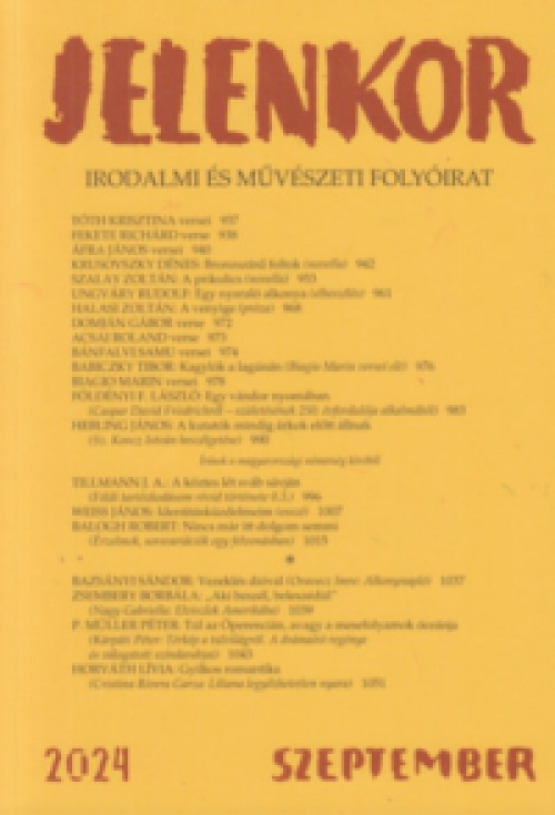  - Jelenkor - Irodalmi és művészeti folyóirat - 2024. szeptember